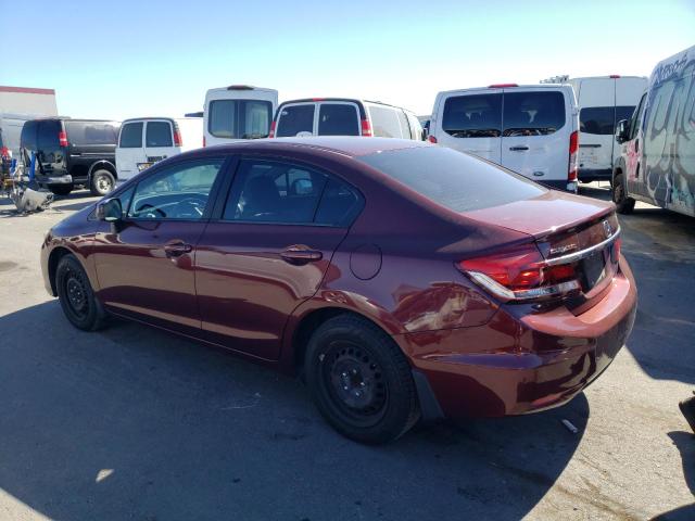 19XFB2F58DE268925 - 2013 HONDA CIVIC LX MAROON photo 2