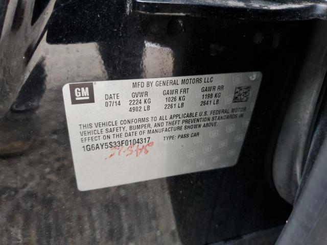 1G6AY5S33F0104317 - 2015 CADILLAC CTS PERFORMANCE COLLECTION Чорний фото 12