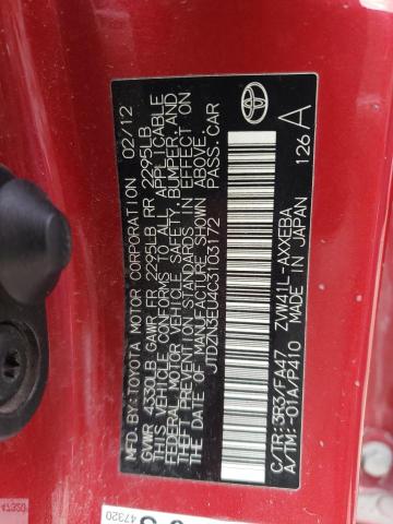 JTDZN3EU4C3103172 - 2012 TOYOTA PRIUS V RED photo 13