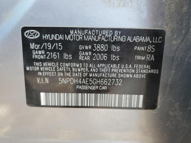 5NPDH4AE5GH662732 - 2016 HYUNDAI ELANTRA SE SILVER photo 12