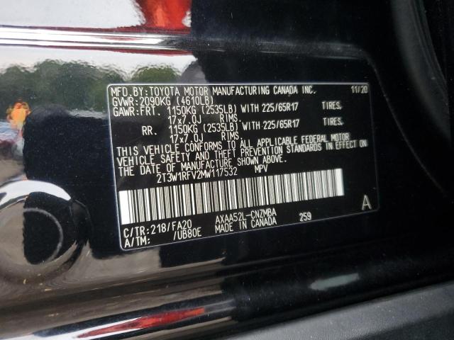 2T3W1RFV2MW117532 - 2021 TOYOTA RAV4 XLE BLACK photo 13