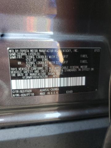 4T3RWRFV0SU193598 - 2025 TOYOTA RAV4 XLE 灰色 照片 12