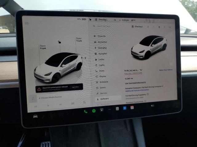 7SAYGDEF0RA312272 - 2024 TESLA MODEL Y WHITE photo 9