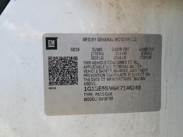 1G1BE5SM6K7146249 - 2019 CHEVROLET CRUZE LT 白色 照片 12