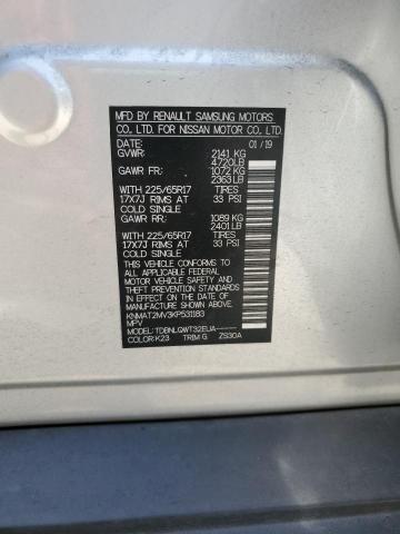 KNMAT2MV3KP531183 - 2019 NISSAN ROGUE S 银色 照片 14