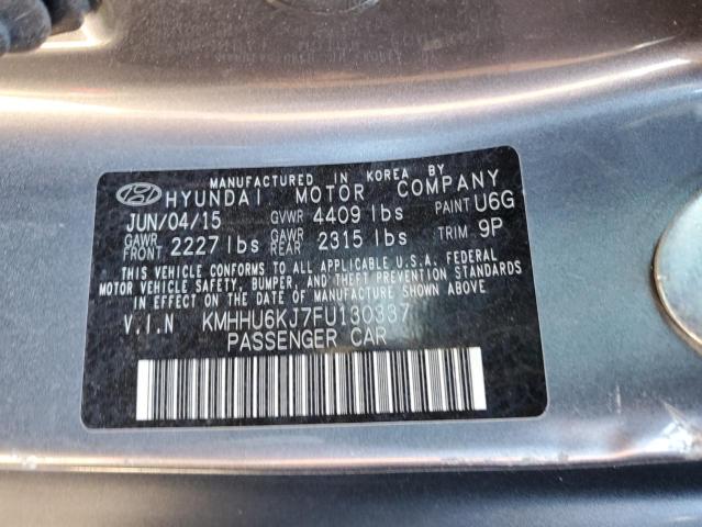 KMHHU6KJ7FU130337 - 2015 HYUNDAI GENESIS CO 3.8L GRAY photo 12