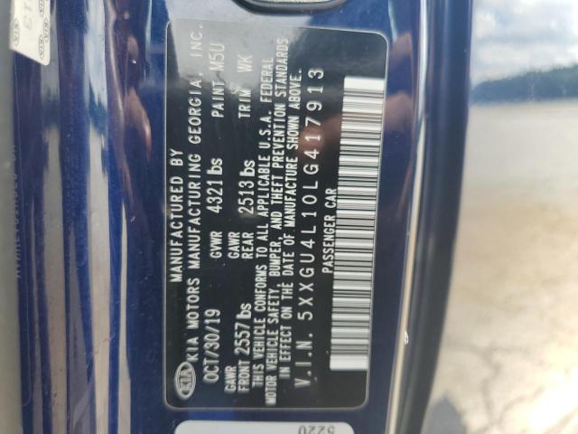 5XXGU4L10LG417913 - 2020 KIA OPTIMA EX 蓝色 照片 12