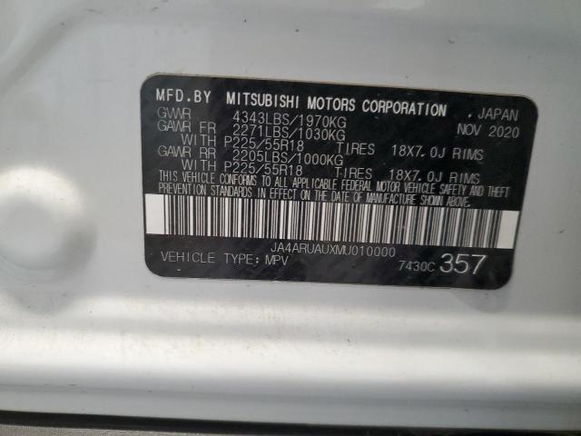 JA4ARUAUXMU010000 - 2021 MITSUBISHI OUTLANDER SPORT ES WHITE photo 14