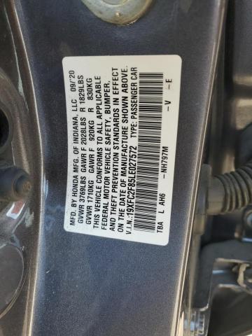 19XFC2F85LE027572 - 2020 HONDA CIVIC SPORT 灰色 照片 12