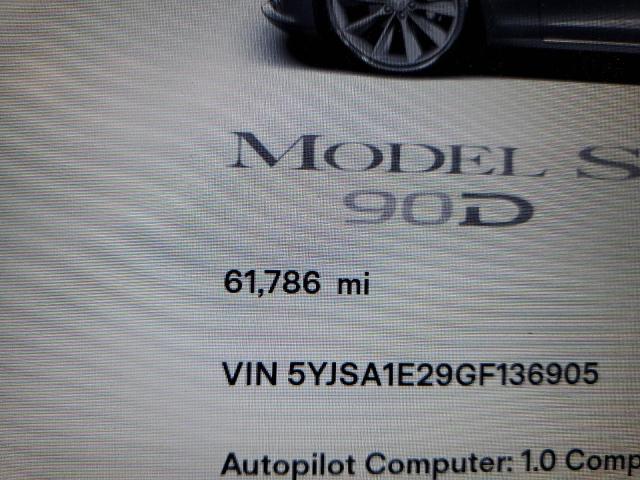 5YJSA1E29GF136905 - 2016 TESLA MODEL S GRAY photo 9