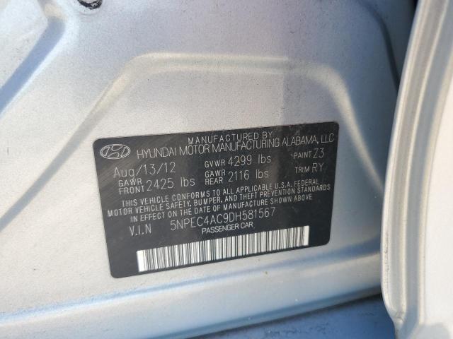5NPEC4AC9DH581567 - 2013 HYUNDAI SONATA SE SILVER photo 12