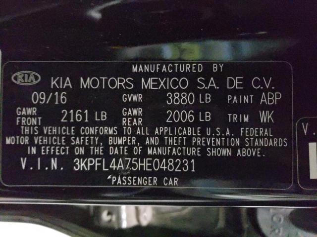 3KPFL4A75HE048231 - 2017 KIA FORTE LX BLACK photo 12