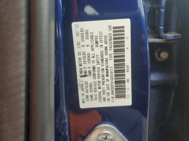 JH4CU2F61CC019117 - 2012 ACURA TSX TECH Синий фото 12