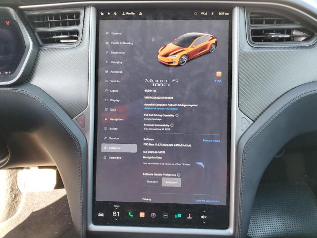 5YJSA1E27JF291279 - 2018 TESLA MODEL S Սև լուսանկար 9