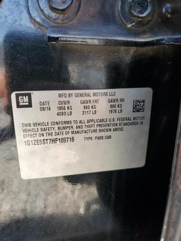 1G1ZE5ST7HF109716 - 2017 CHEVROLET MALIBU LT BLACK photo 12