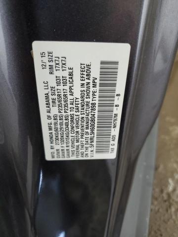 5FNRL5H60GB047898 - 2016 HONDA ODYSSEY EXL ნაცრისფერი ფოტო 14