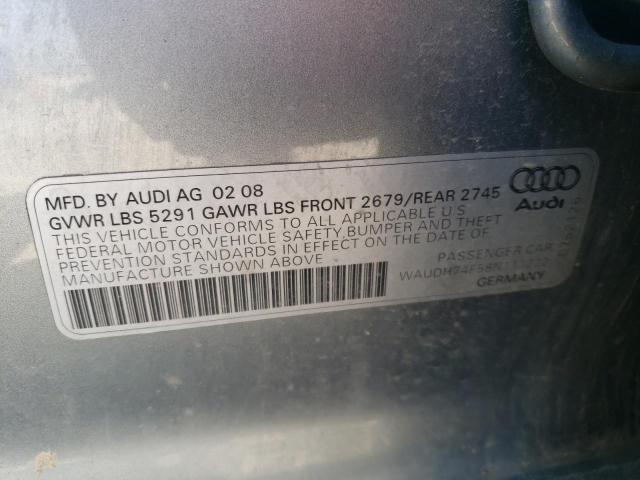 WAUDH74F58N111222 - 2008 AUDI A6 3.2 QUATTRO SILVER photo 12