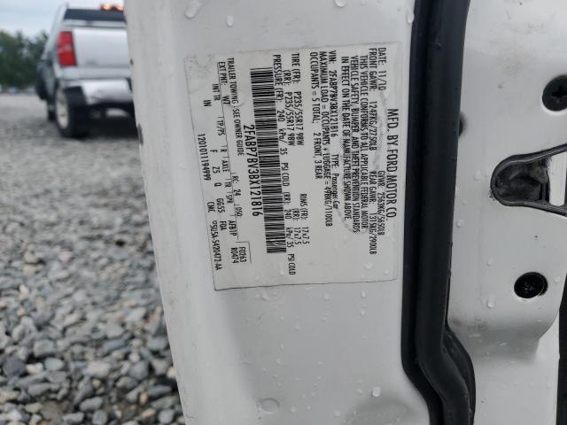 2FABP7BV3BX121816 - 2011 FORD CROWN VICT POLICE INTERCEPTOR WHITE photo 12