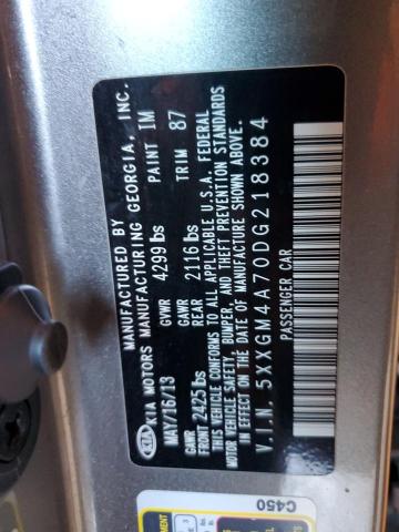 5XXGM4A70DG218384 - 2013 KIA OPTIMA LX 灰色 照片 12