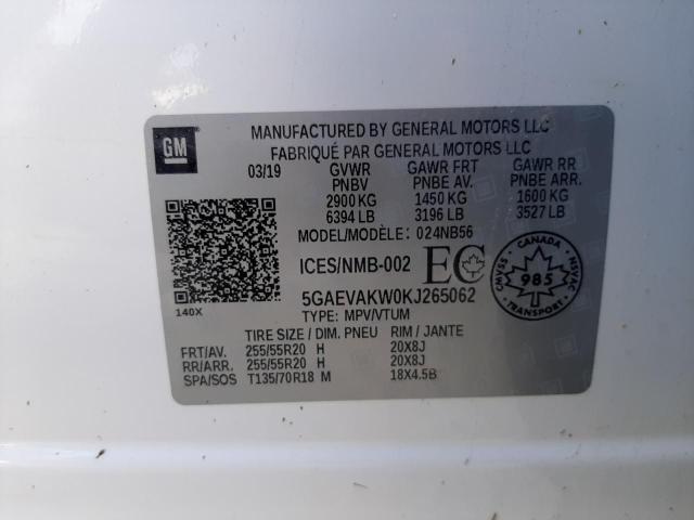 5GAEVAKW0KJ265062 - 2019 BUICK ENCLAVE ESSENCE WHITE photo 13