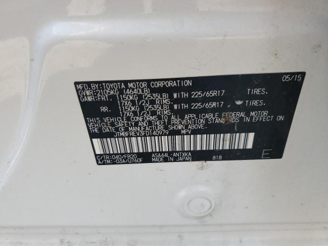 JTMBFREV3FD140979 - 2015 TOYOTA RAV4 LE WHITE photo 13