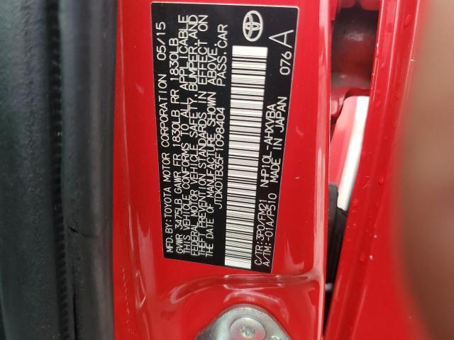 JTDKDTB35F1098404 - 2015 TOYOTA PRIUS C RED photo 12