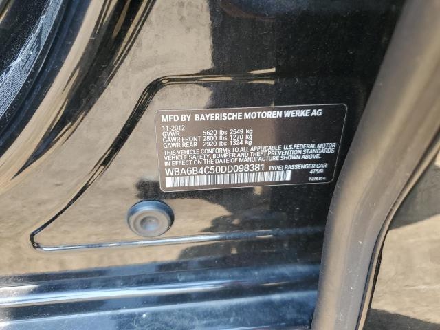 WBA6B4C50DD098381 - 2013 BMW 650 XI BLACK photo 12