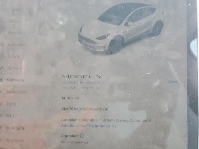 7SAYGDEE9RA301231 - 2024 TESLA MODEL Y Білий фото 9