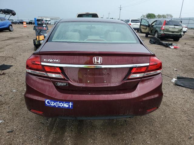 19XFB2F82DE098667 - 2013 HONDA CIVIC EX BURGUNDY photo 6