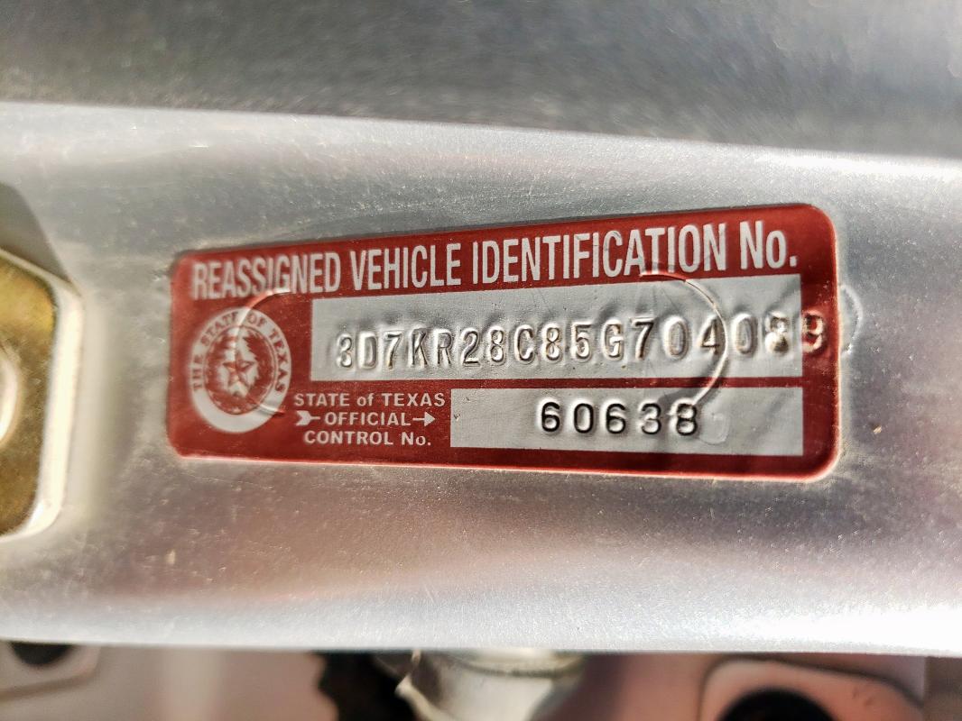 3D7KR28C85G704089 - 2005 DODGE RAM 2500 ST ვერცხლისფერი ფოტო 12