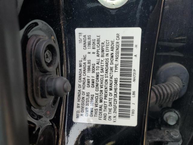 2HGFC2F5XJH610485 - 2018 HONDA CIVIC LX BLACK photo 13