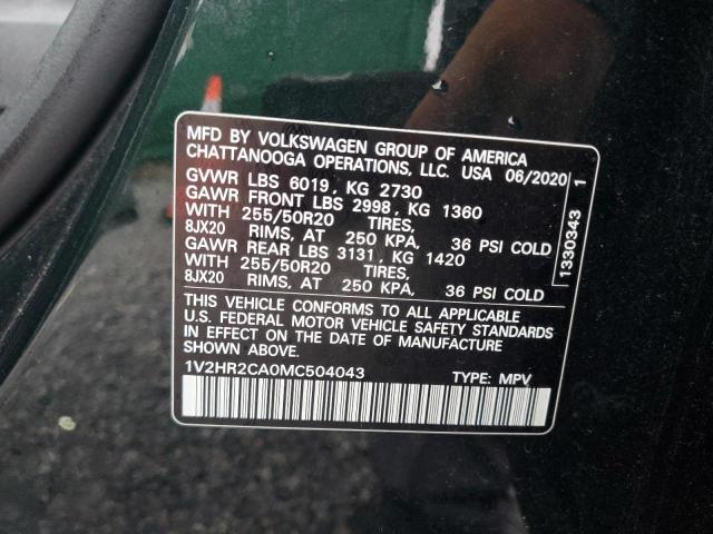 1V2HR2CA0MC504043 - 2021 VOLKSWAGEN ATLAS SE Noir photo 13