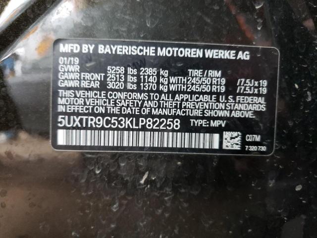 5UXTR9C53KLP82258 - 2019 BMW X3 XDRIVE30I BROWN photo 12