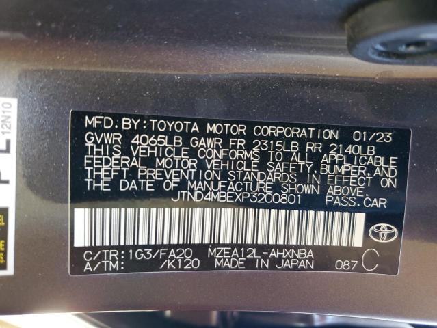 JTND4MBEXP3200801 - 2023 TOYOTA COROLLA SE GRAY photo 13