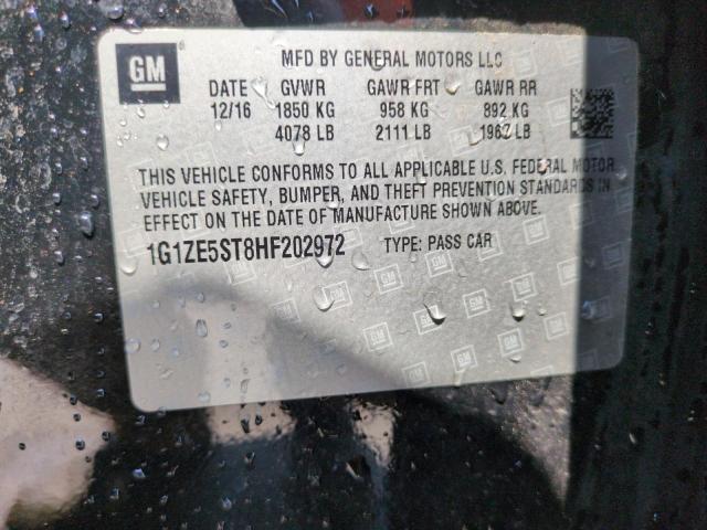 1G1ZE5ST8HF202972 - 2017 CHEVROLET MALIBU LT BLACK photo 12