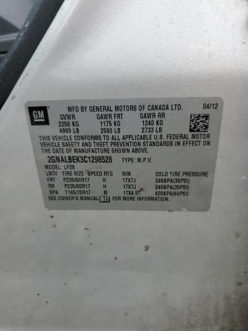 2GNALBEK3C1298528 - 2012 CHEVROLET EQUINOX LS Gümüş foto 13