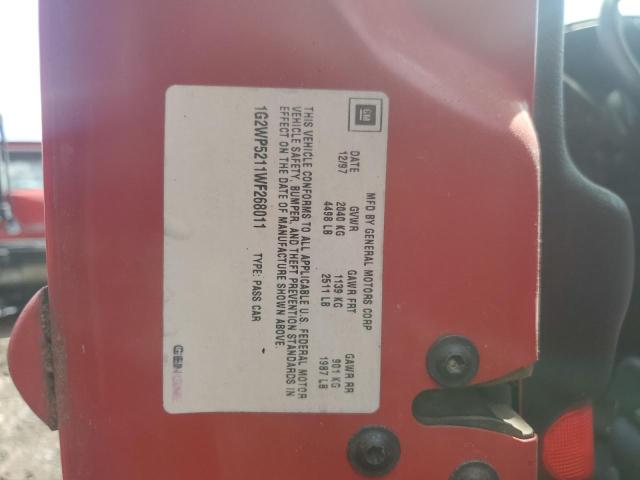 1G2WP5211WF268011 - 1998 PONTIAC GRAND PRIX GTP RED photo 12