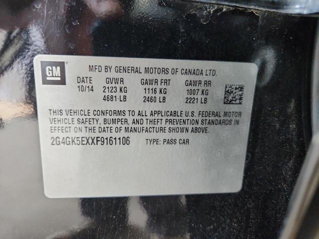 2G4GK5EXXF9161106 - 2015 BUICK REGAL შავი ფოტო 12