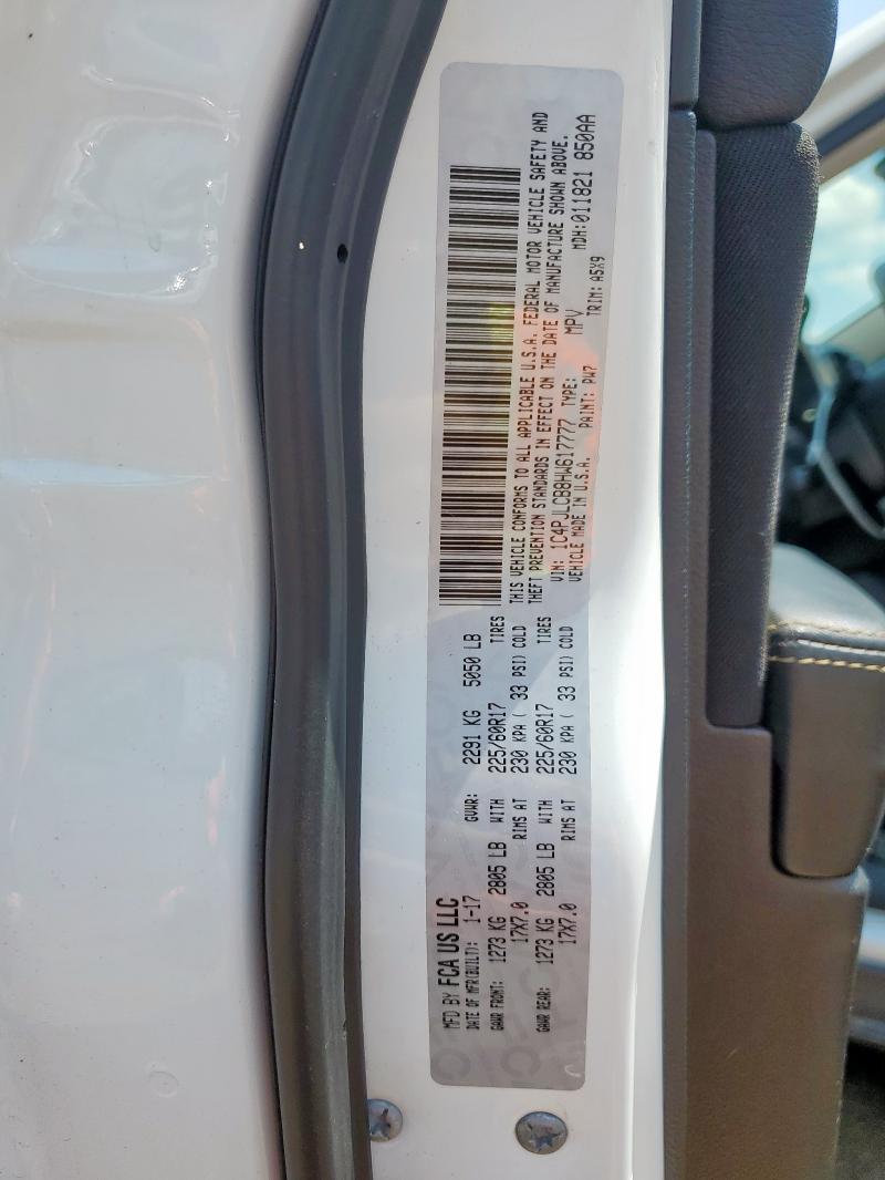 1C4PJLCB8HW617777 - 2017 JEEP CHEROKEE LATITUDE WHITE photo 13