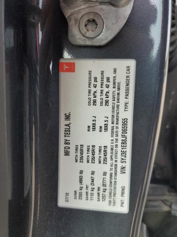 5YJ3E1EB8JF065955 - 2018 TESLA MODEL 3 Gris foto 12