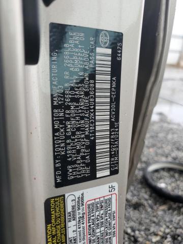 4T1BE32K44U836088 - 2004 TOYOTA CAMRY LE TAN photo 12