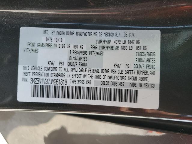 3MZBN1V37JM261818 - 2018 MAZDA 3 TOURING GRAY photo 12