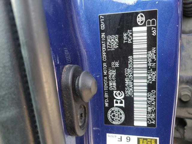 JTDKARFU3H3535368 - 2017 TOYOTA PRIUS BLUE photo 12