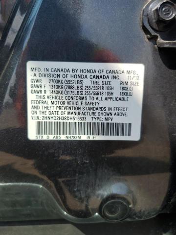 2HNYD2H38DH515633 - 2013 ACURA MDX TECHNOLOGY CHARCOAL photo 13