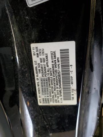 5FNRL5H64BB038257 - 2011 HONDA ODYSSEY EXL BLACK photo 13