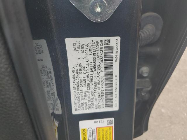 2HGFE2F21PH559533 - 2023 HONDA CIVIC LX GRAY photo 12