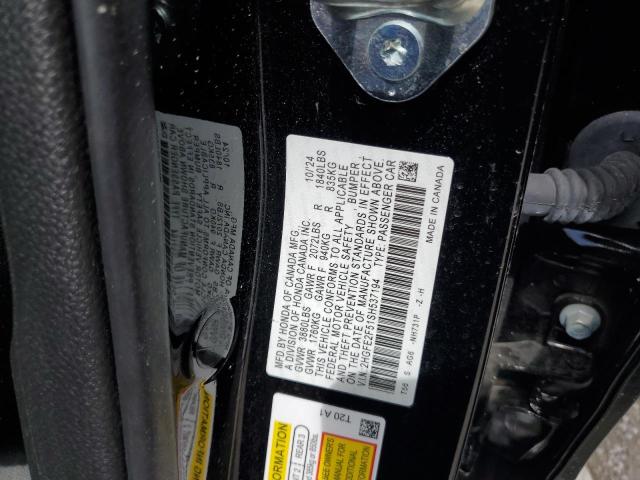 2HGFE2F51SH537194 - 2025 HONDA CIVIC SPORT BLACK photo 12