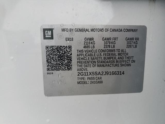 2G11X5SA2J9166314 - 2018 CHEVROLET IMPALA LS 白色 照片 12