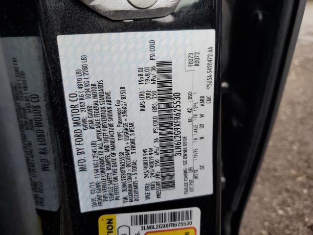 3LN6L2G9XFR625530 - 2015 LINCOLN MKZ BLACK photo 12