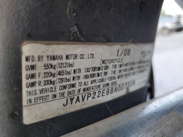 JYAVP22E98A007326 - 2008 YAMAHA XV1900 CT BLACK photo 9